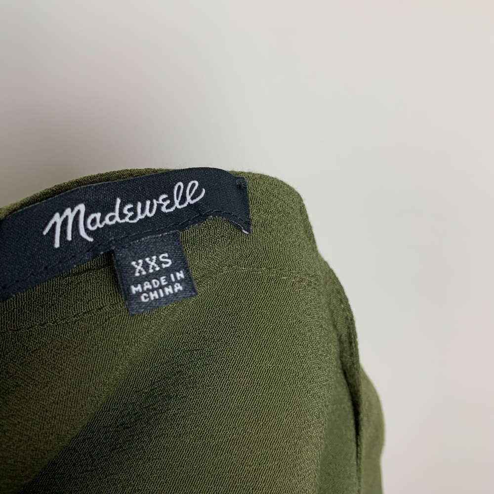 Madewell | Olive Green Novella Lace Up Shirt Dress - Picture 5 of 7